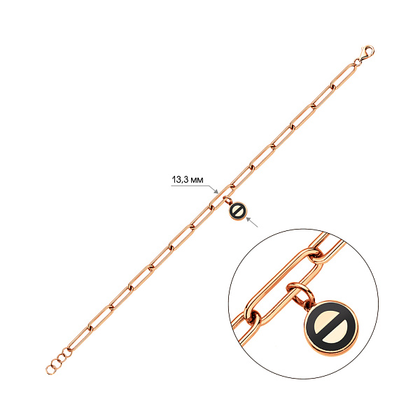 Браслет из красного золота с эмалью (арт. 326294еч) – изображение 2