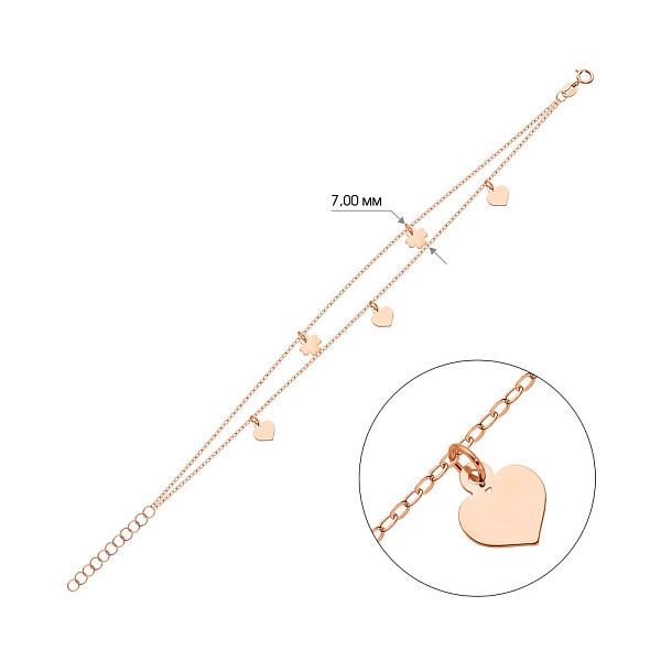 Двойной золотой браслет с подвесками (арт. 325643) – изображение 3