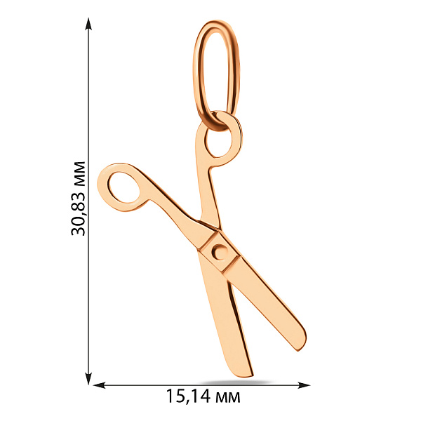 Золота підвіска Ножиці (арт. 423839) – зображення 2