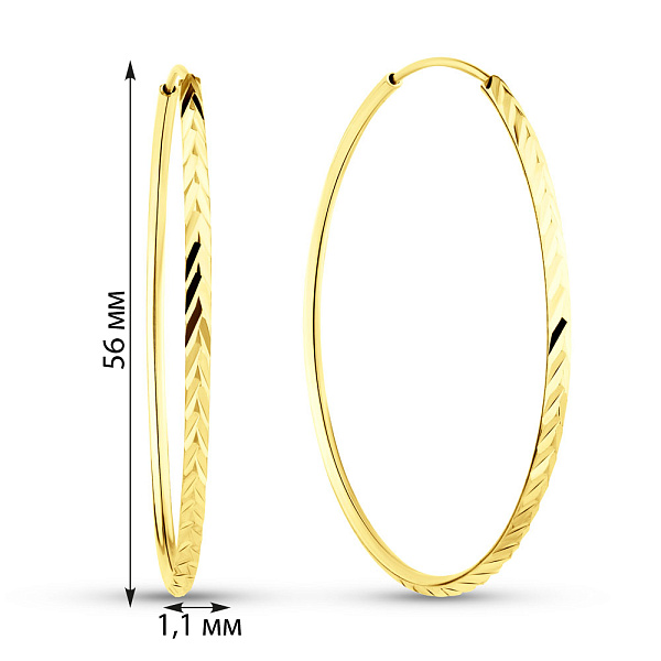 Серьги-кольца из желтого золота (арт. 121904/55ж) – изображение 4