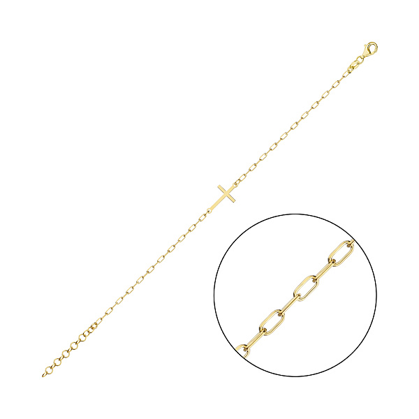 Серебряный браслет Крестик с желтым родированием (арт. 7509/4877ж) – изображение 1