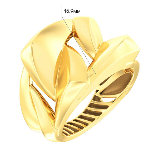 Золота каблучка Francelli в жовтому кольорі металу (арт. 140974ж) – зображення 2