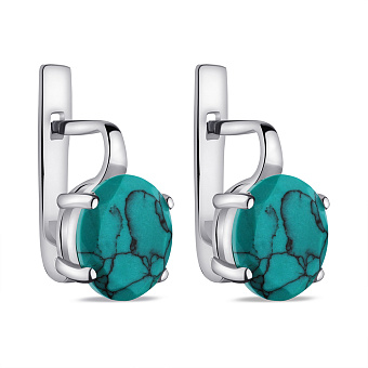Серьги из серебра с бирюзой (арт. 7502/2299Бз)