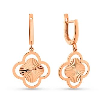 Золотые серьги-подвески Клевер (арт. 108952/20)