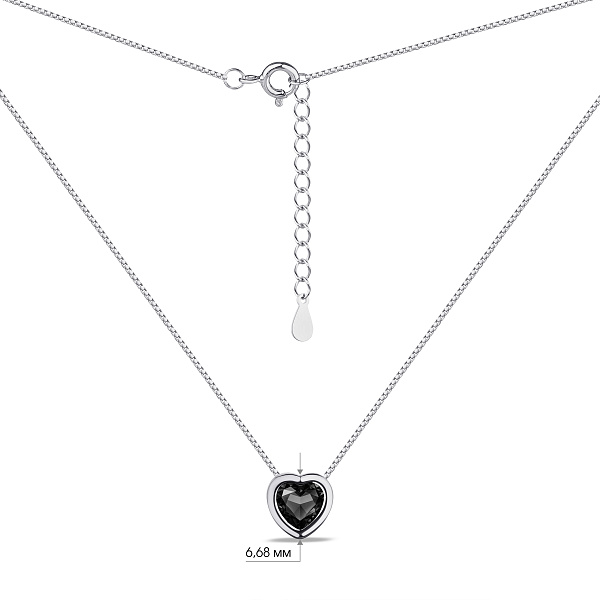 Серебряное колье с черным фианитом (арт. 7507/648/2ч) – изображение 3