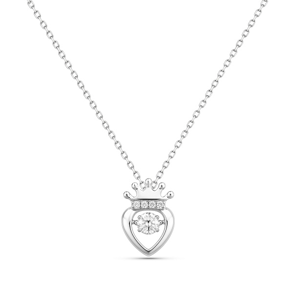 Серебряное колье с подвеской сердце с фианитами (арт. 7507/2718) – изображение 1