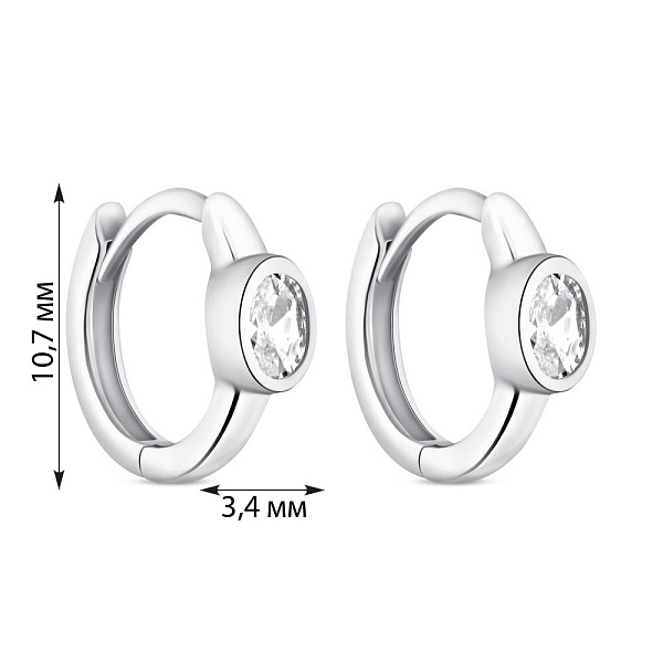 Серебряные серьги с фианитами (арт. 7502/9647/10) – изображение 2