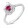 Серебряное кольцо с рубином и фианитами (арт. 7501/2187851Р) – изображение 2