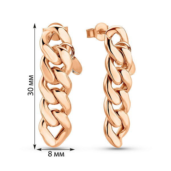 Золотые серьги Звенья (арт. 1091225) – изображение 3