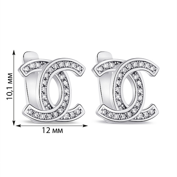 Серьги из серебра с фианитами (арт. 7502/9085) – изображение 2