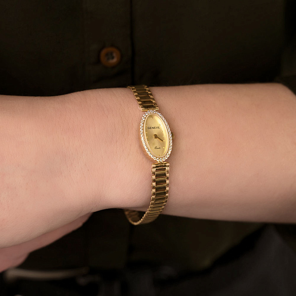 Золотий годинник з фіанітами (арт. 260216ж) – зображення 5