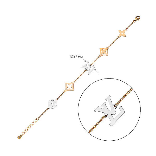 Браслет из красного и белого золота (арт. 324989кб) – изображение 2