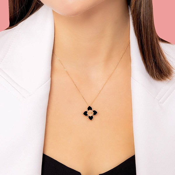 Кольє з червоного золота з оніксом (арт. 352880о) – зображення 4