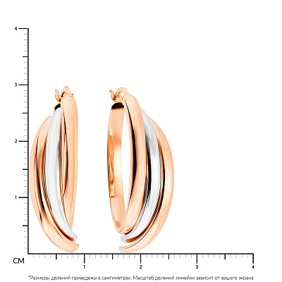 Золоті сережки в комбінованому кольорі металу (арт. 107061кб)