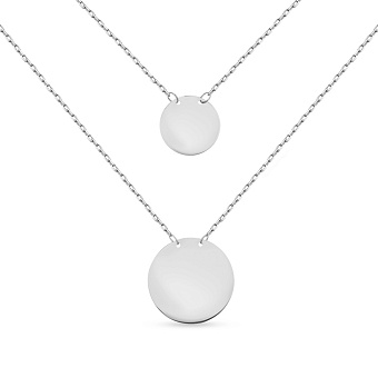 Фото Золотое колье «Монеты» в белом цвете металла (арт. 351959б)