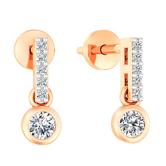 Фото Золоті сережки пусети з фіанітами (арт. 110615)