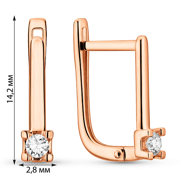 Серьги из красного золота с бриллиантами (арт. С011778010) – изображение 2