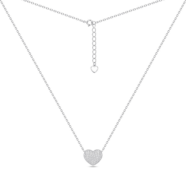 Серебряное колье с подвеской сердечко с фианитами (арт. 7507/2611) – изображение 2