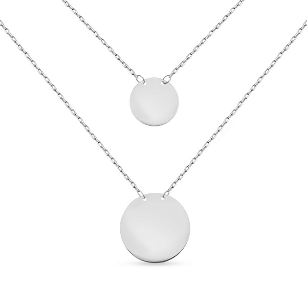 Золотое колье «Монеты» в белом цвете металла (арт. 351959б) – изображение 1