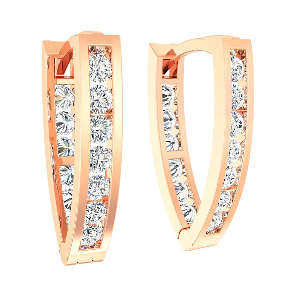 Детские серьги из красного золота с фианитами (арт. 110155) – изображение 1