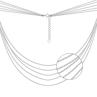 Многослойное серебряное колье (арт. 7507/1299)