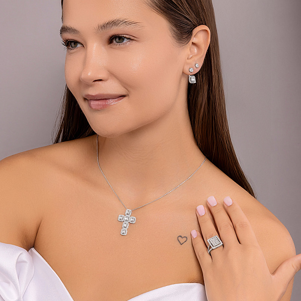 Золотое кольцо с бриллиантами (арт. К28157080б) – изображение 5