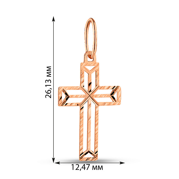 Золотий хрестик з алмазною гранню (арт. 440871а) – зображення 2