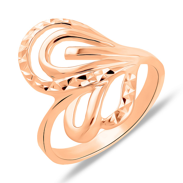 Золота каблучка з алмазною насічкою (арт. 156015) – зображення 1