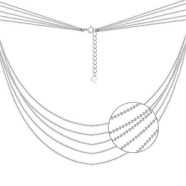 Многослойное серебряное колье (арт. 7507/1299) – изображение 1