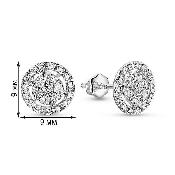 Золоті сережки пусети з діамантами (арт. С341588050б) – зображення 4