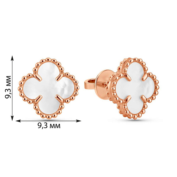 Золотые серьги с перламутром (арт. 1101198п) – изображение 2