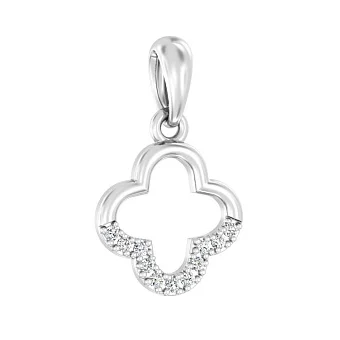 Золотой кулон Клевер с фианитами (арт. 440682б)