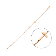 Браслет с крестиком из красного золота (арт. 326584)