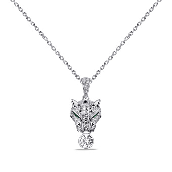 Колье из серебра с фианитами "Пантера" (арт. 7507/1631еч)