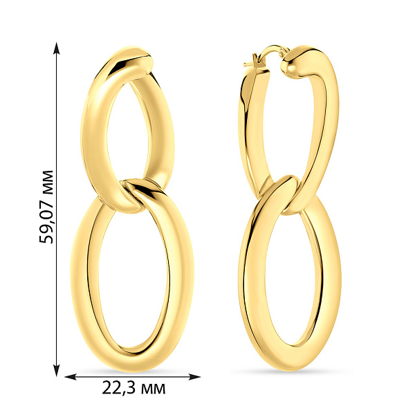 Длинные серьги Francelli из желтого золота (арт. е108933ж) – изображение 3