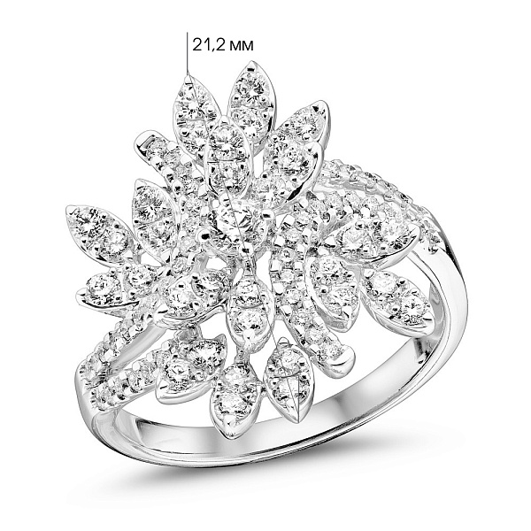 Золотое кольцо с бриллиантами (арт. К341580100б) – изображение 2