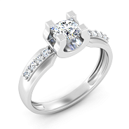 Фото Золотое кольцо с бриллиантами (арт. К011577050б)