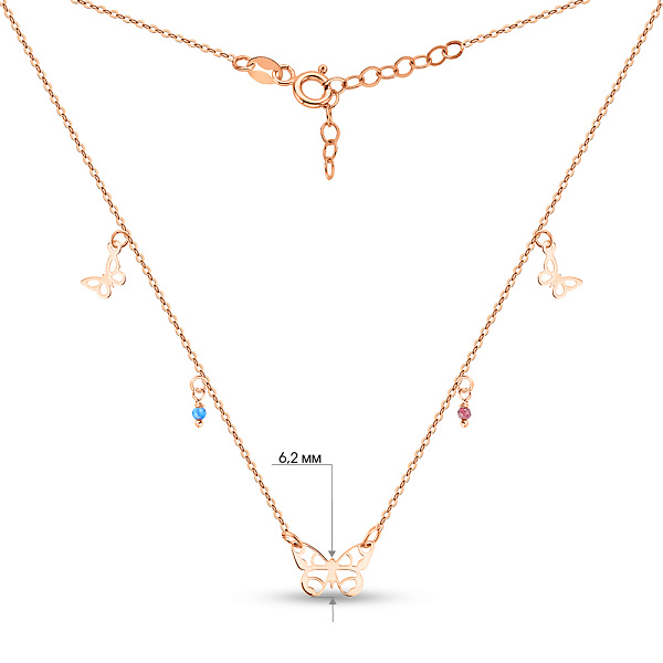 Золоте кольє Метелики з фіанітами (арт. 352819сф) – зображення 4