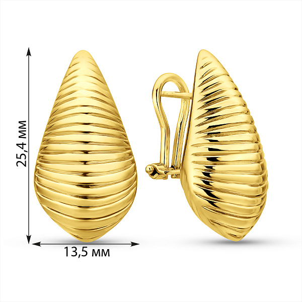 Серьги из желтого золота Francelli (арт. 1091867ж) – изображение 5