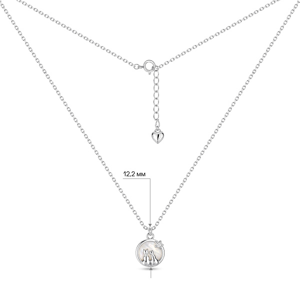 Серебряное колье с перламутром и фианитом (арт. 7507/2719п) – изображение 3
