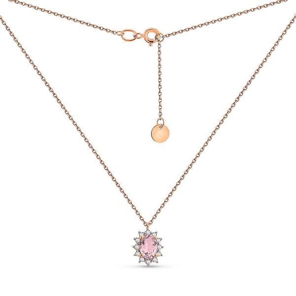 Колье из золота с морганитом и фианитами (арт. 361250ПмГ) – изображение 2