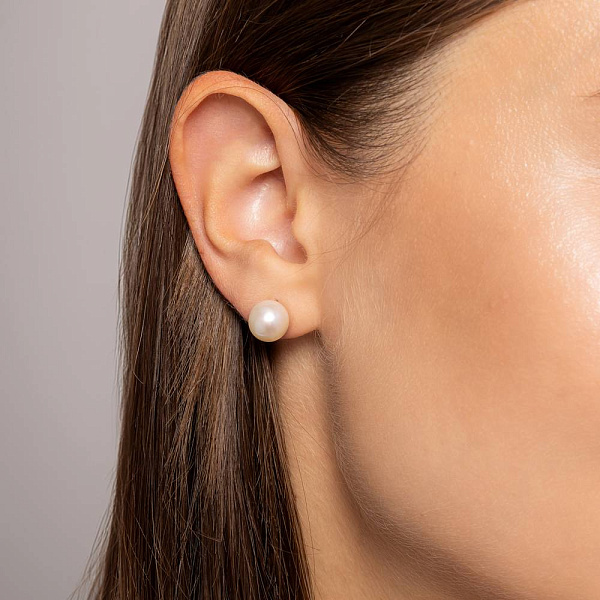 Серьги из красного золота с жемчугом (арт. 1091558/3прлб) – изображение 2