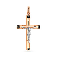 Фото Золотой крестик с фианитами (арт. 500677ч)