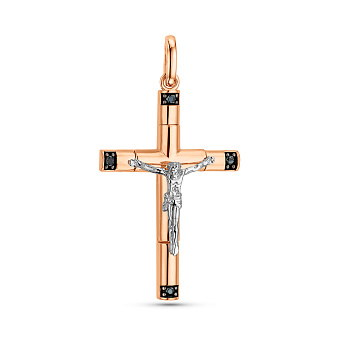Фото Золотой крестик с фианитами (арт. 500677ч)