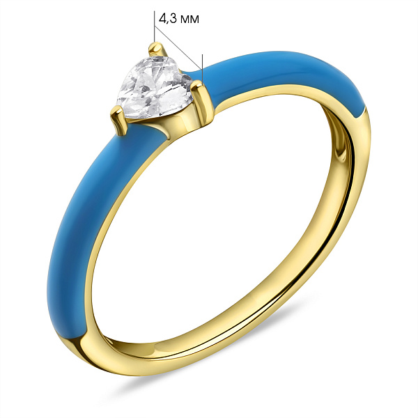 Кольцо из серебра с эмалью и фианитом (арт. 7501/5737жег) – изображение 2
