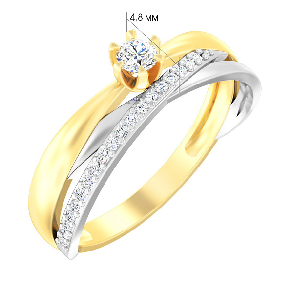 Каблучка Синергія в комбінованому кольорі золота (арт. 141079ж) – зображення 4