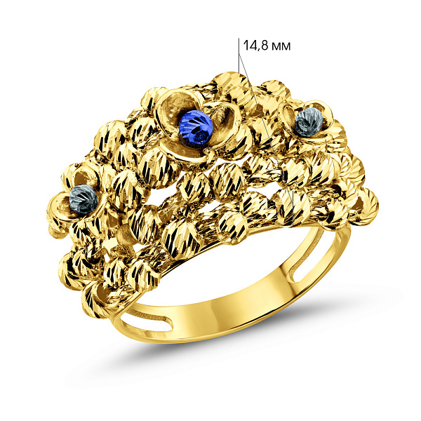 Кольцо из желтого золота Francelli (арт. 156603ждс) – изображение 3