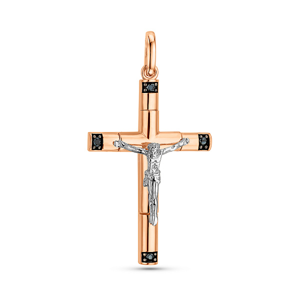 Золотой крестик с фианитами (арт. 500677ч) – изображение 1