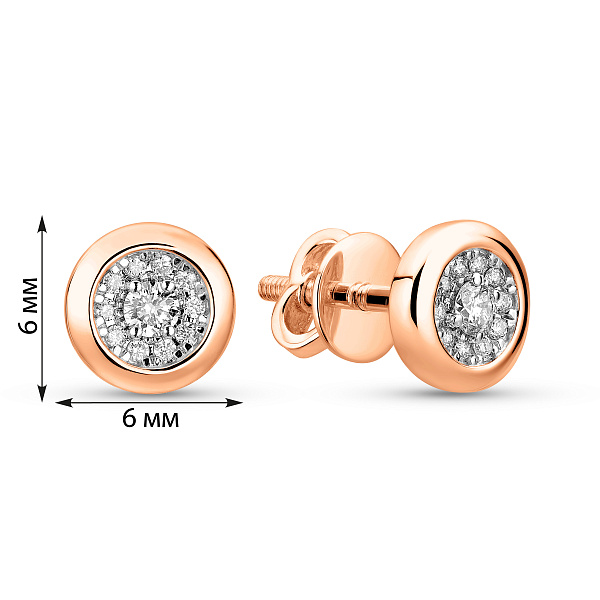 Пусеты золотые с бриллиантами (арт. Т011133010) – изображение 3