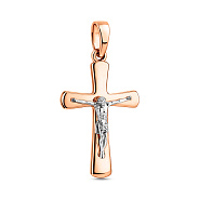 Фото Золотий натільний хрестик з розп'яттям (арт. 501656)